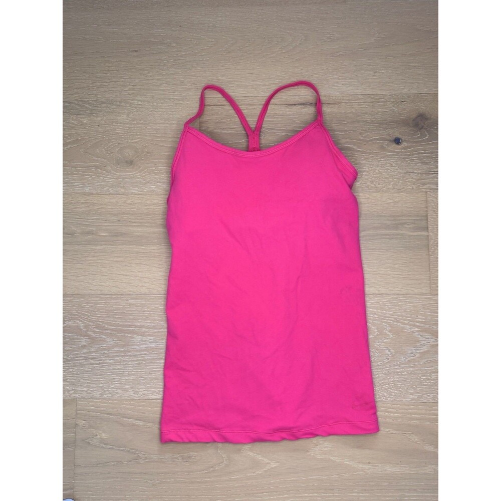 Nike Dri-Fit  Power Y Tank Top Women Pink Strappy Racerback Yoga Gym Workout M